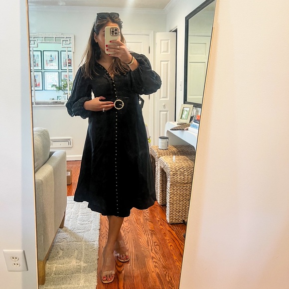 Linen Zimmermann Long Sleeve Midi Dress - Picture 2 of 12